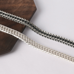 Silver Chain Mens Chain Foxtail Chain Brain Chain Sterling 925 Chain 4.5mm 5mm 5.5mm