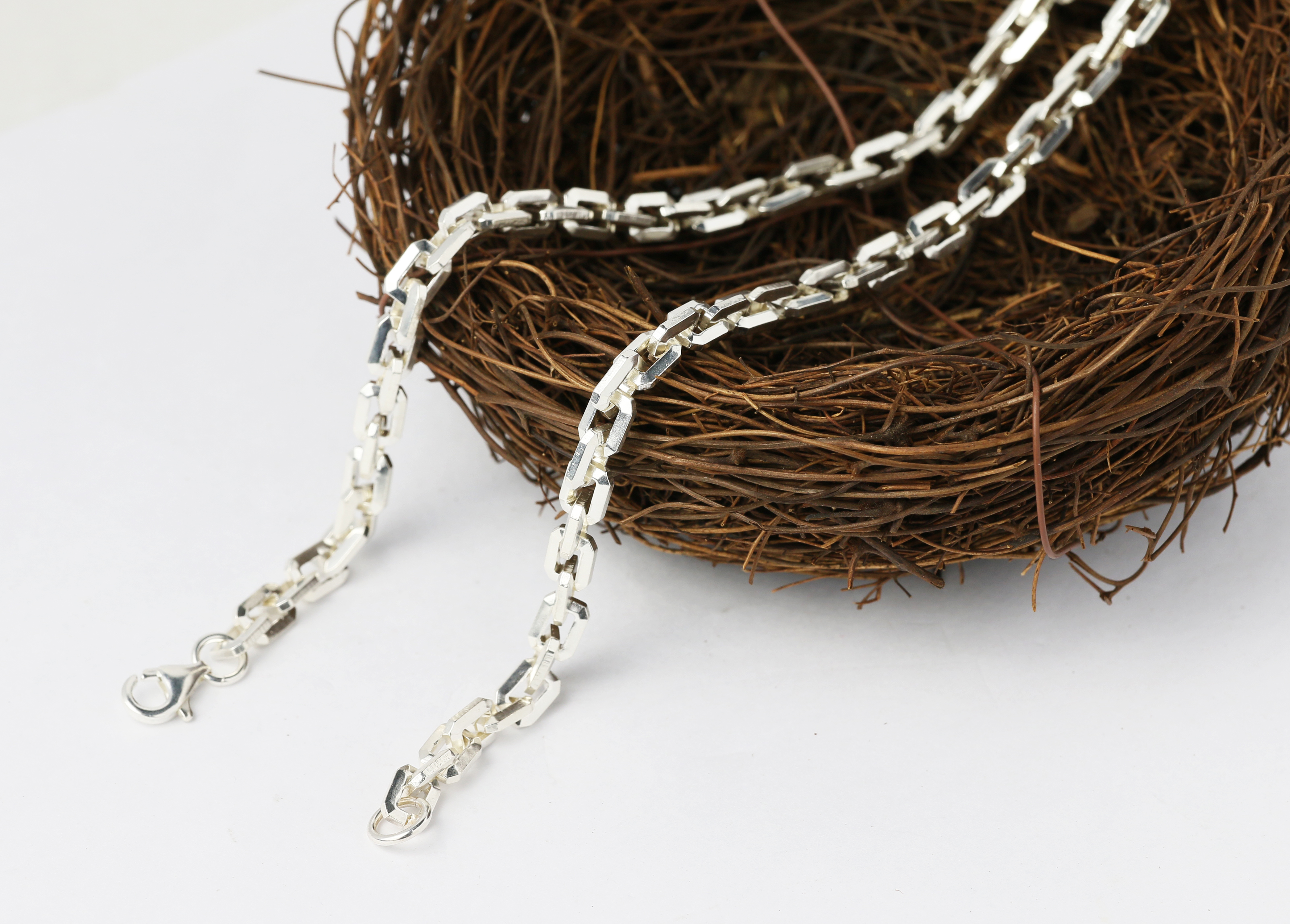 Silver Chain Mens Chain Sterling 925 Chain 6mm 8mm