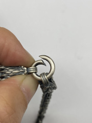 6mm  Dragon Necklace Oxidized Silver Chain Mens Chain Sterling Silver 925