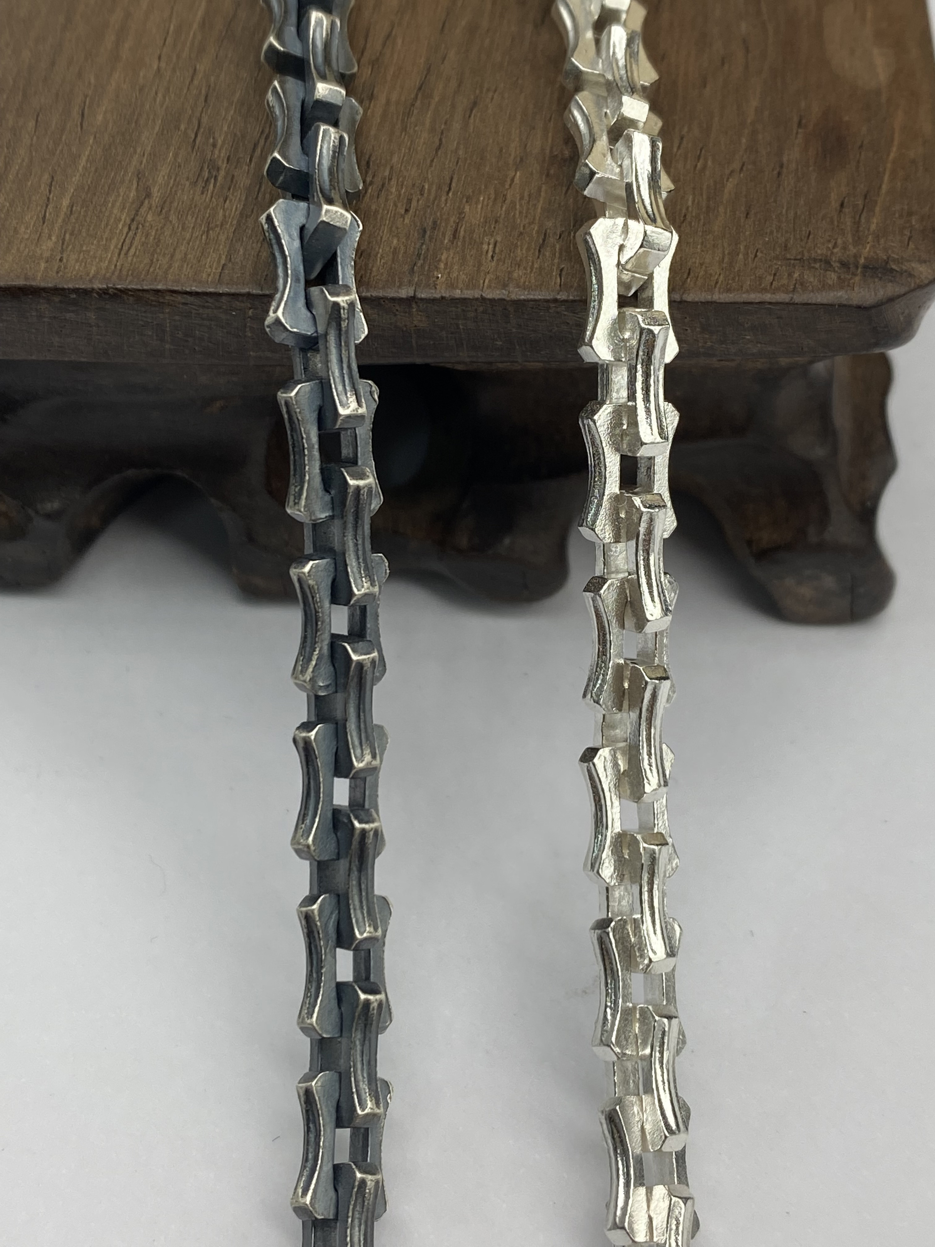6mm  Dragon Necklace Oxidized Silver Chain Mens Chain Sterling Silver 925