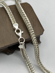 Silver Chain Mens Chain Foxtail Chain Brain Chain Sterling 925 Chain 4.5mm 5mm 5.5mm