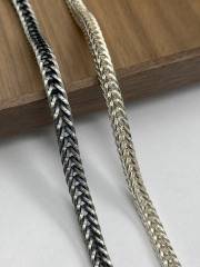 Silver Chain Mens Chain Foxtail Chain Brain Chain Sterling 925 Chain 4.5mm 5mm 5.5mm