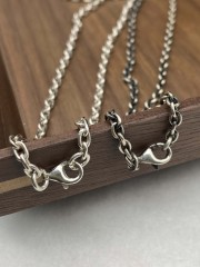 Silver Chain Cable Chain Mens Chain Sterling Silver 925 Chain 3mm 4mm 4.5mm 5.5mm