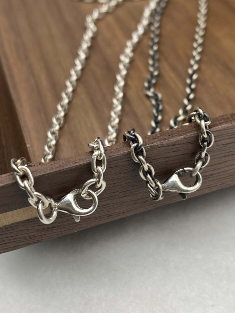 Silver Chain Cable Chain Mens Chain Sterling Silver 925 Chain 3mm 4mm 4.5mm 5.5mm
