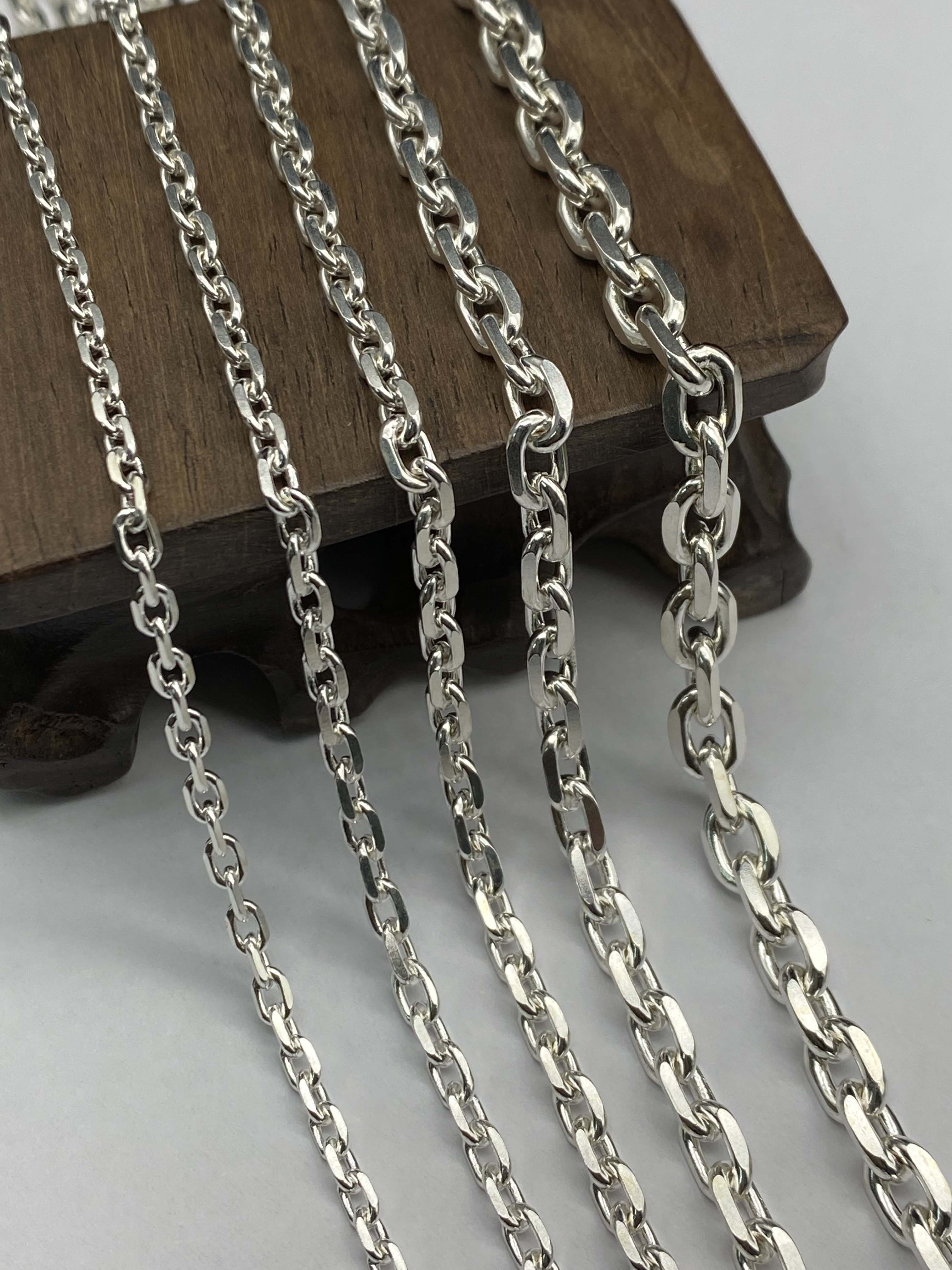 3mm,3.5mm,4mm,5mm,6mm  Silver Chain Mens Chain Sterling 925 Chain