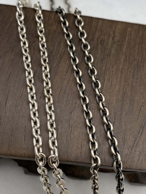 Silver Chain Cable Chain Mens Chain Sterling Silver 925 Chain 3mm 4mm 4.5mm 5.5mm