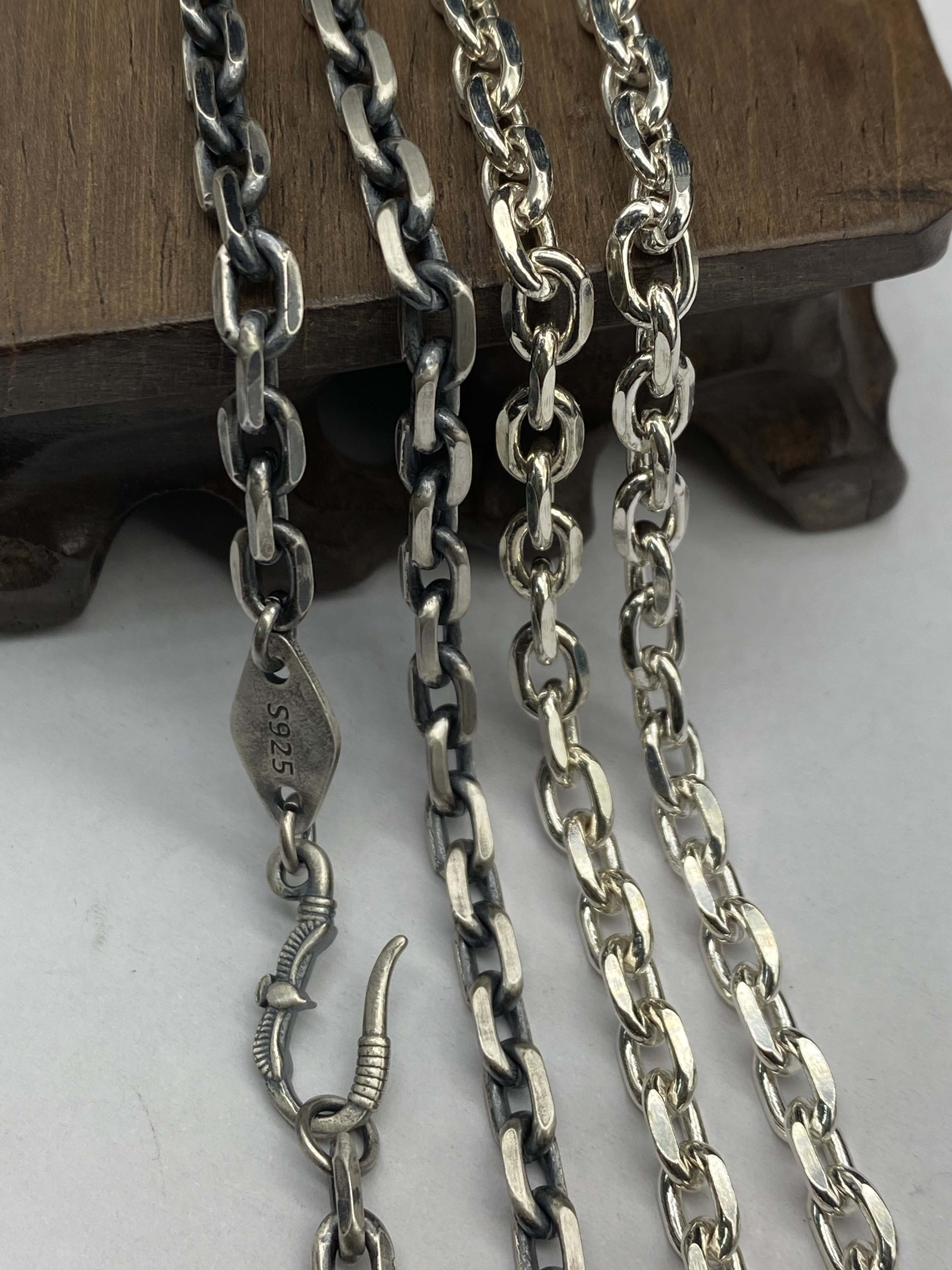 3mm,3.5mm,4mm,5mm,6mm  Silver Chain Mens Chain Sterling 925 Chain