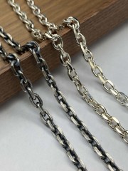 3mm,3.5mm,4mm,5mm,6mm  Silver Chain Mens Chain Sterling 925 Chain