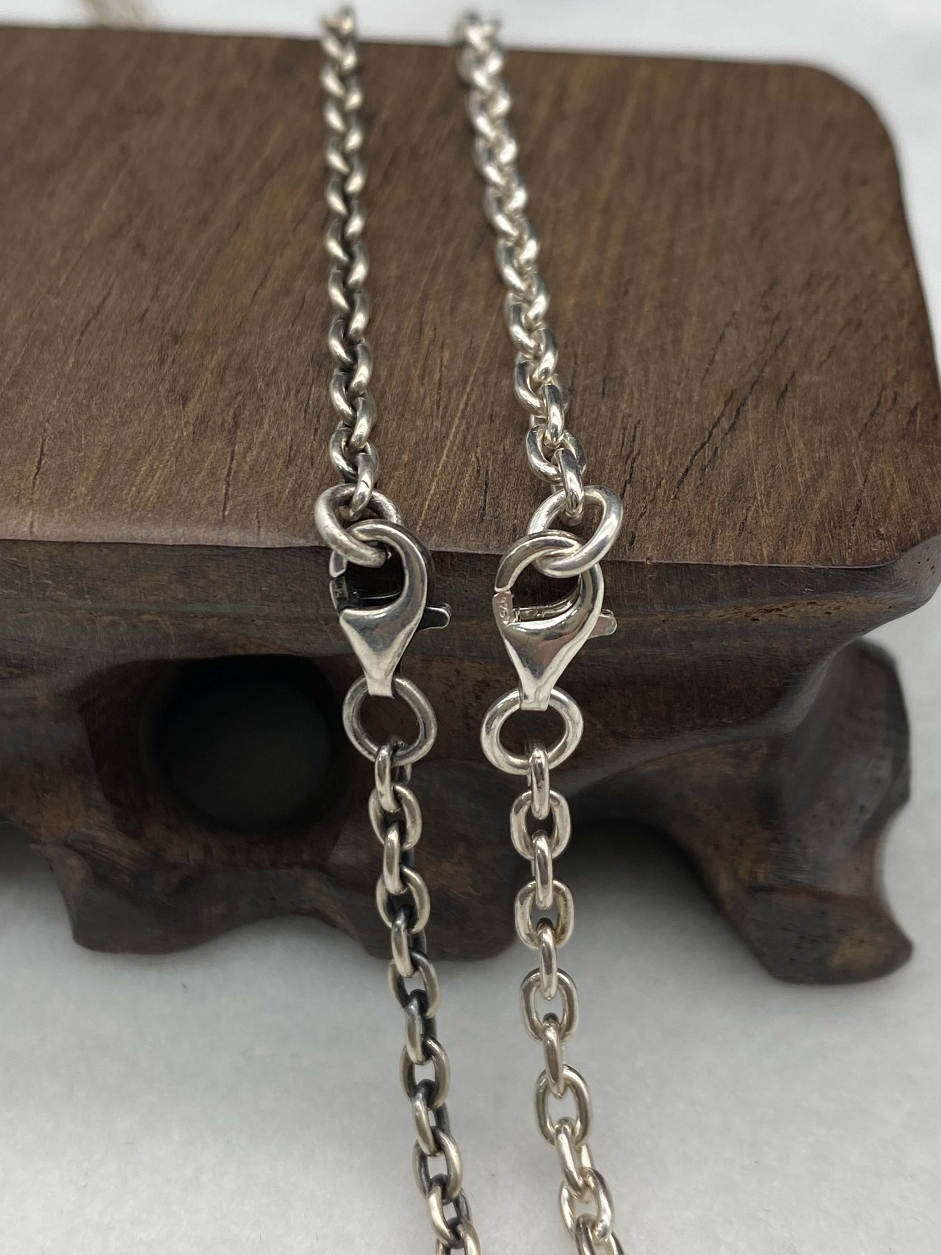 Silver Chain Cable Chain Mens Chain Sterling Silver 925 Chain 3mm 4mm 4.5mm 5.5mm