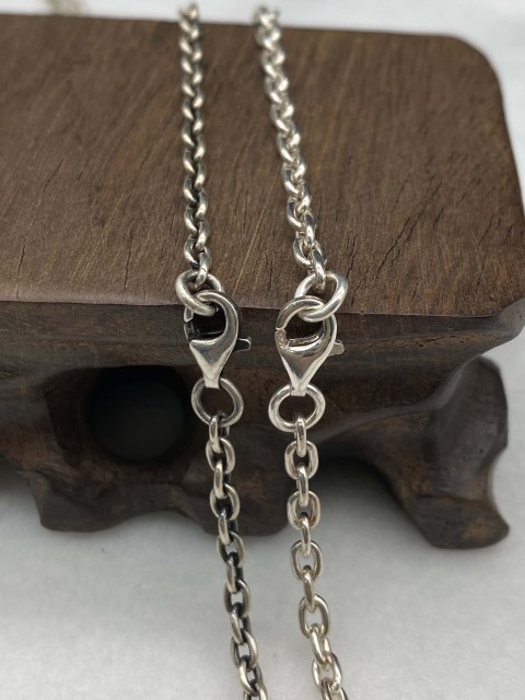 Silver Chain Cable Chain Mens Chain Sterling Silver 925 Chain 3mm 4mm 4.5mm 5.5mm