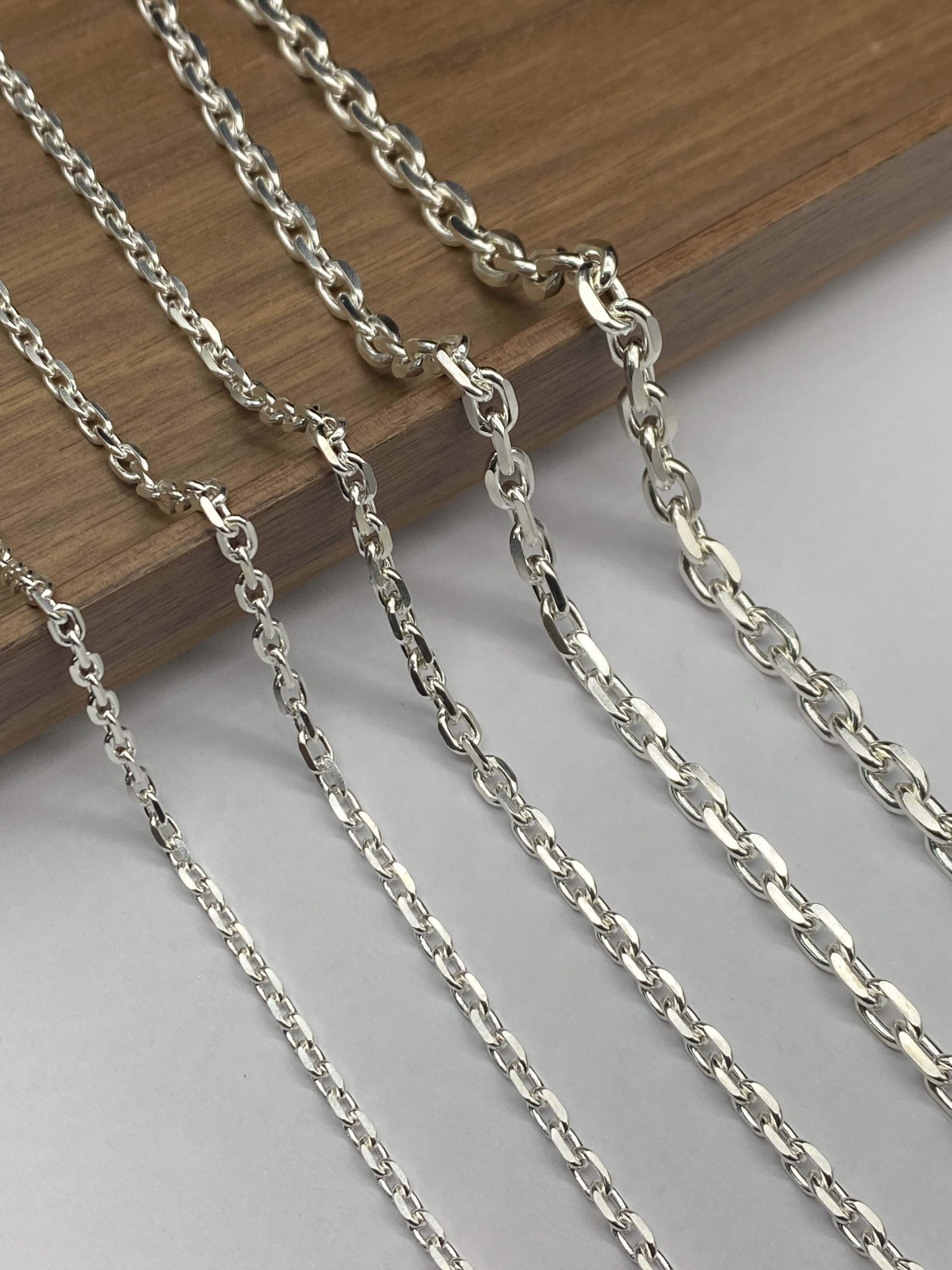 3mm,3.5mm,4mm,5mm,6mm  Silver Chain Mens Chain Sterling 925 Chain
