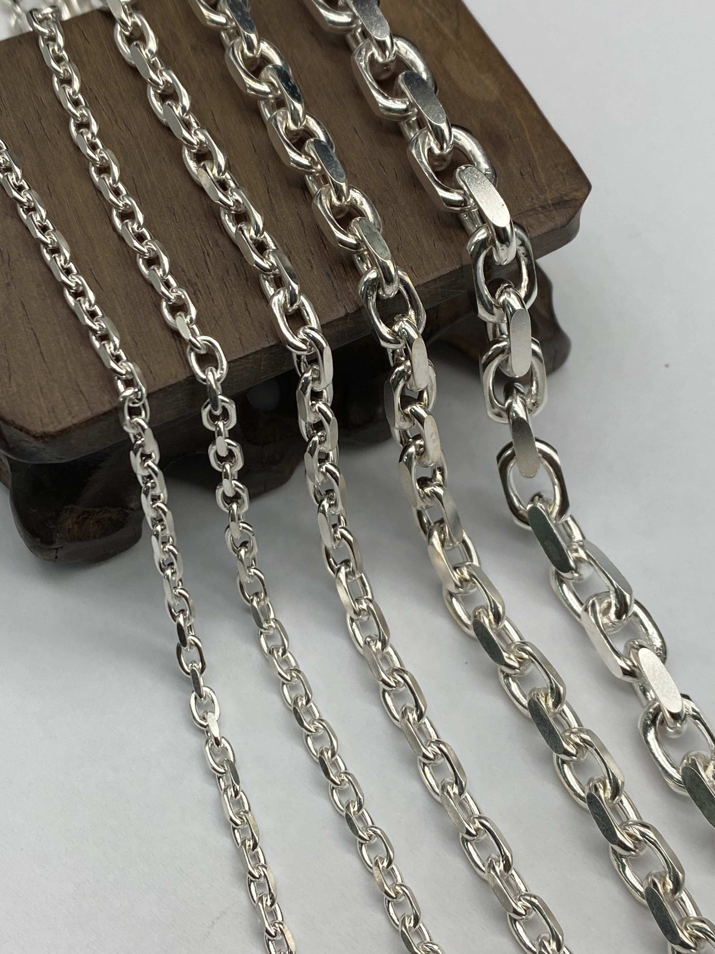 3mm,3.5mm,4.5mm,6mm,7.2mm  Silver Chain Mens Chain Sterling 925 Chain