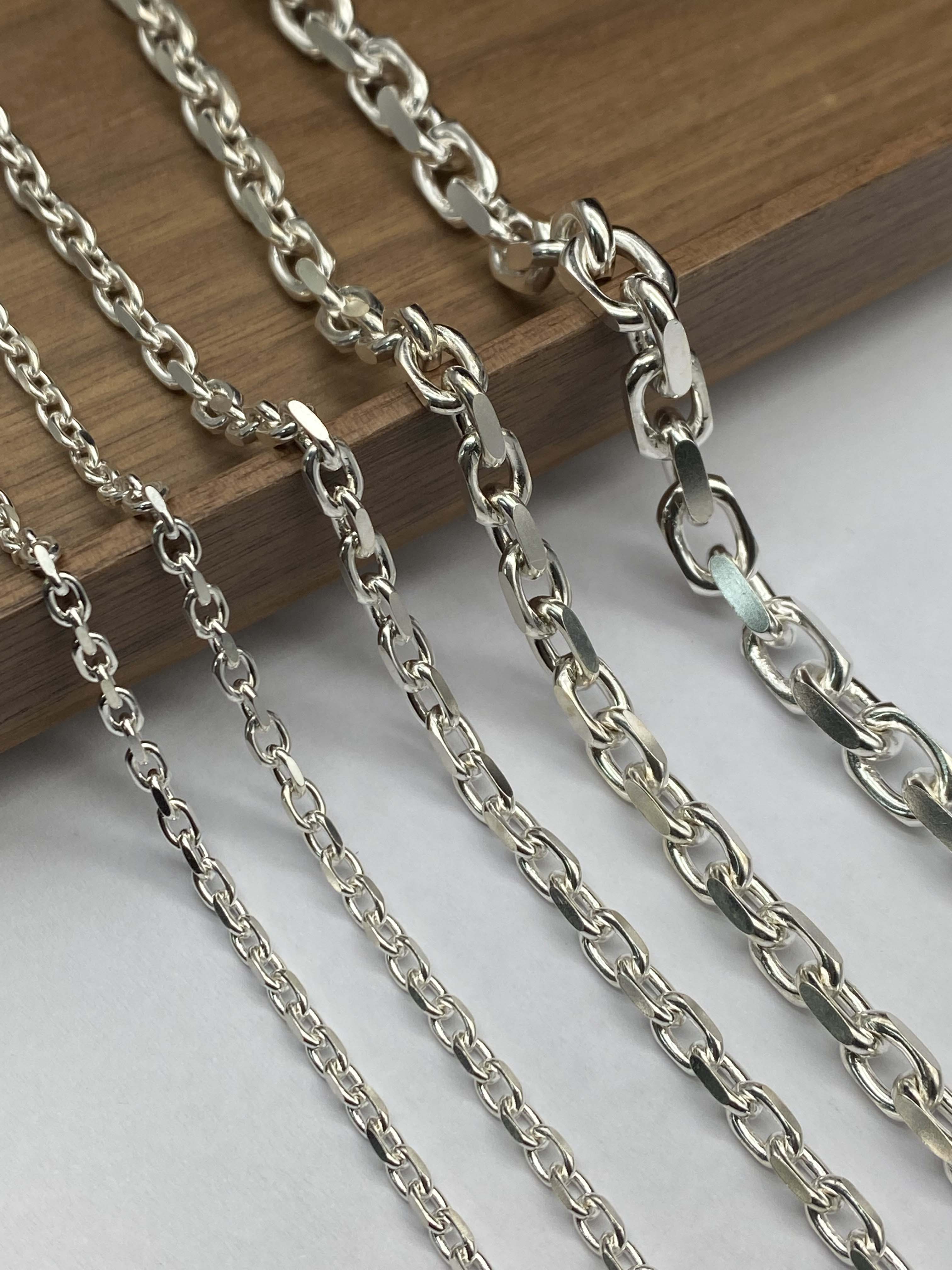 3mm,3.5mm,4.5mm,6mm,7.2mm  Silver Chain Mens Chain Sterling 925 Chain