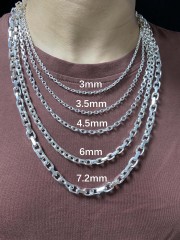 3mm,3.5mm,4.5mm,6mm,7.2mm  Silver Chain Mens Chain Sterling 925 Chain