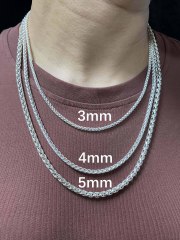 3mm,4mm,5mm Silver Chain Mens Chain Sterling 925 Chain