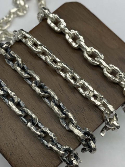 6mm,8mm,10mm Silve Chain Oxidized Silver Chain Handmade Chain Chunky Cable Chain Sterling Silver 925