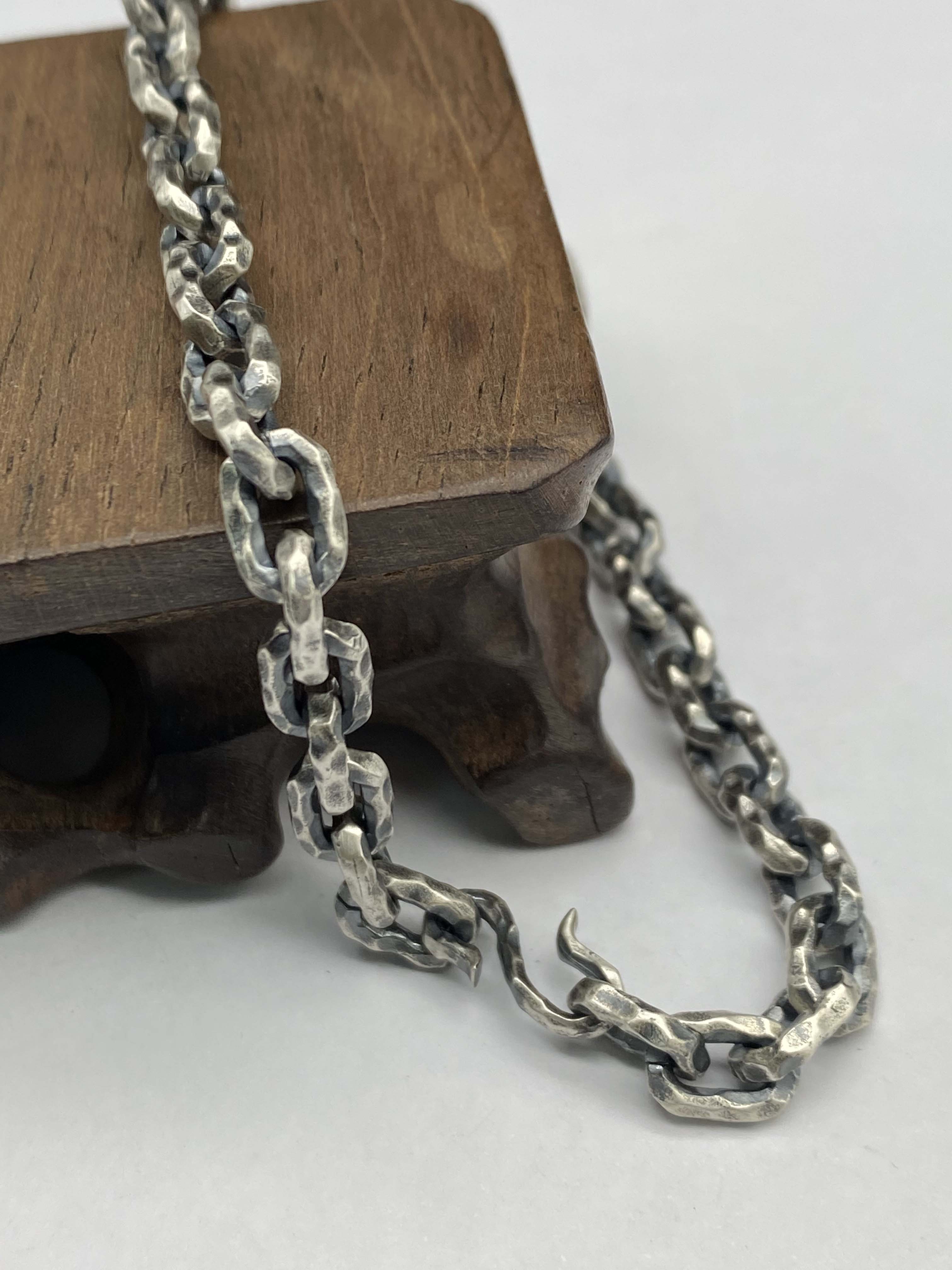 6mm,8mm,10mm Silve Chain Oxidized Silver Chain Handmade Chain Chunky Cable Chain Sterling Silver 925