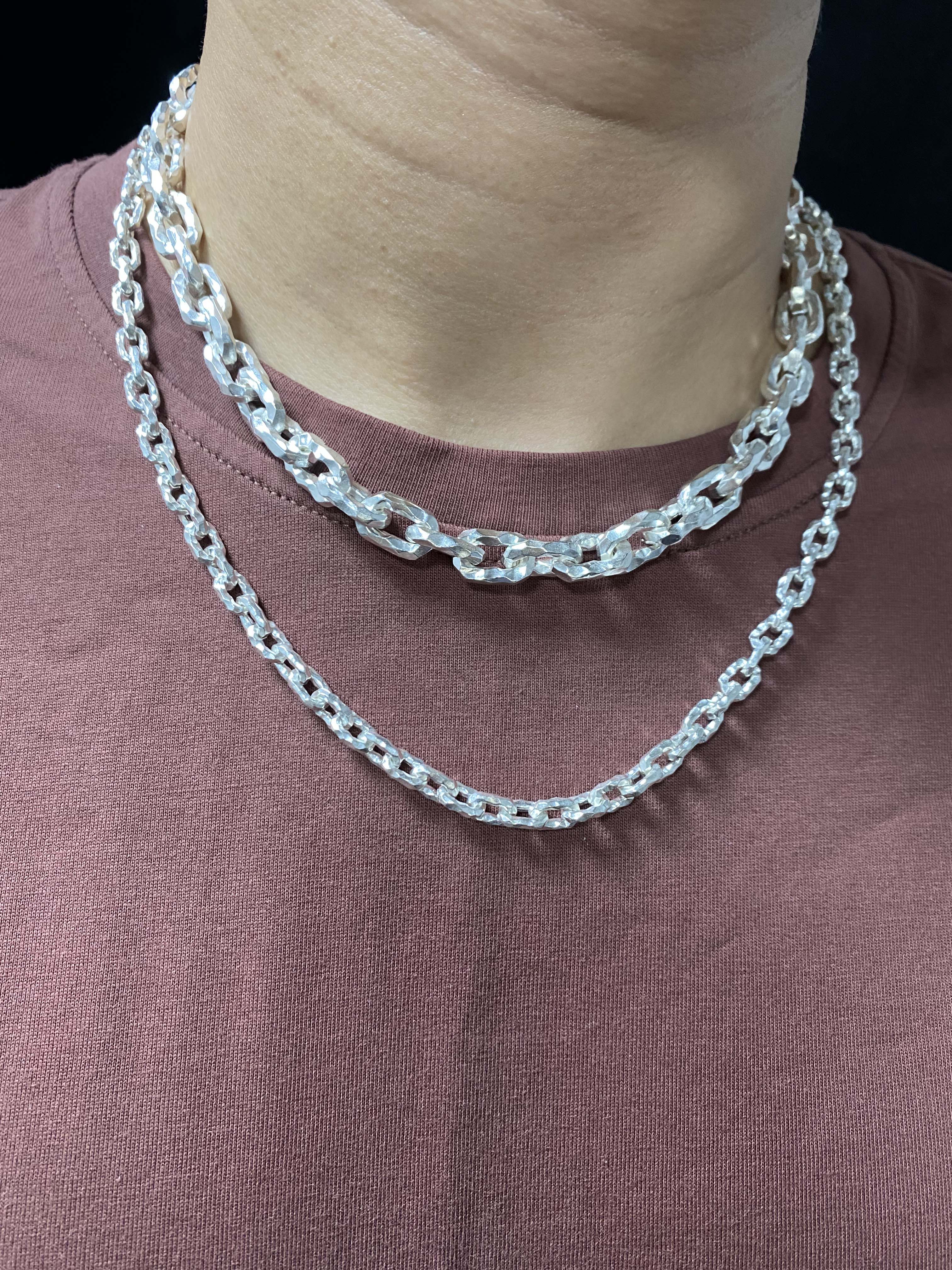 6mm,8mm,10mm Silve Chain Oxidized Silver Chain Handmade Chain Chunky Cable Chain Sterling Silver 925