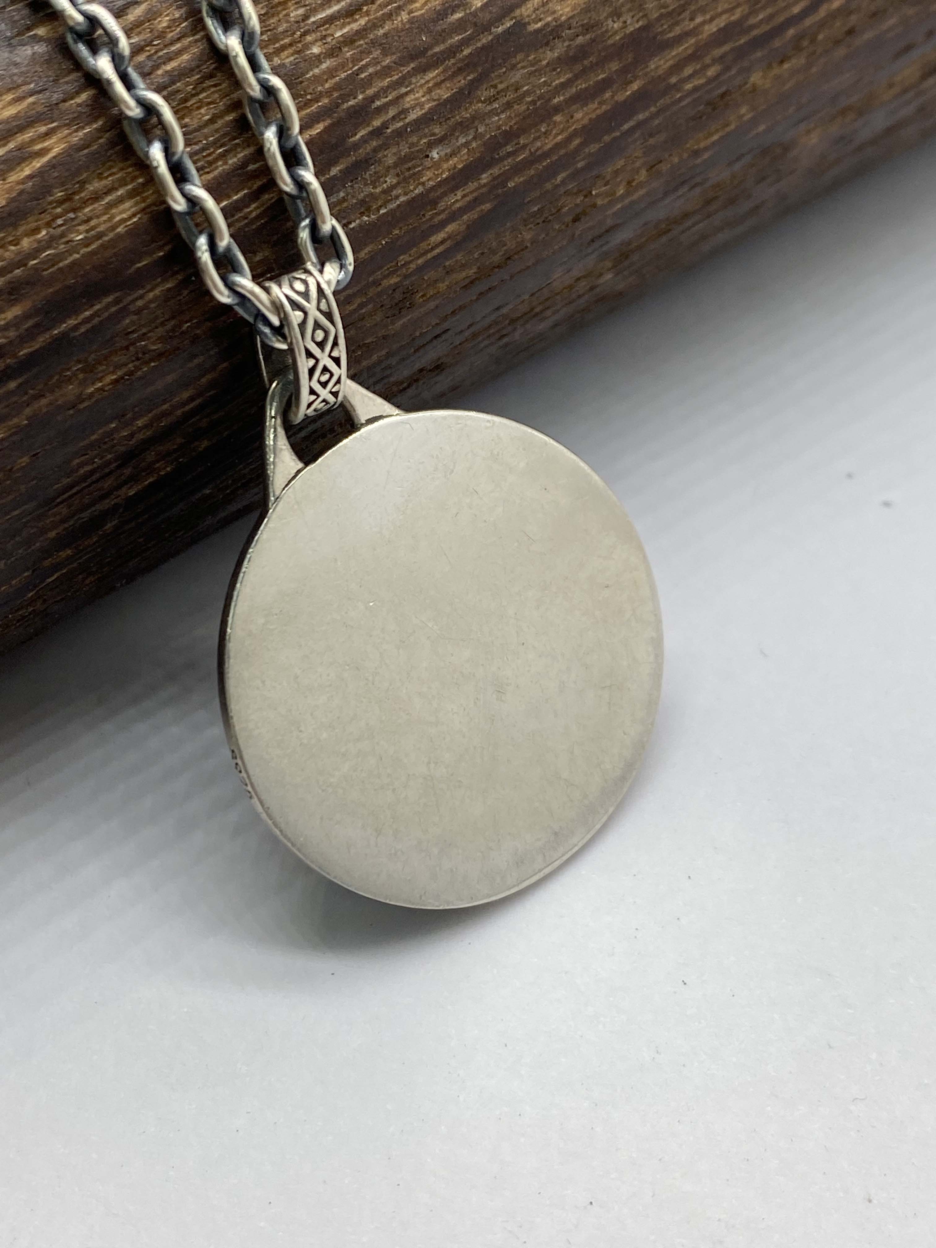 Compass Pendant Necklace Mens Compass Pendant Personalized Engraved Pendant Silver 925