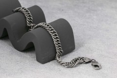925 Sterling Silver Guban Chain Bracelet 9mm Bracelet chain 9mm