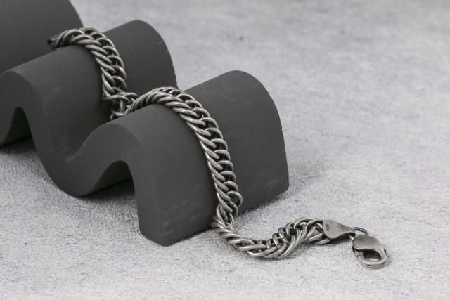 925 Sterling Silver Guban Chain Bracelet 9mm Bracelet chain 9mm
