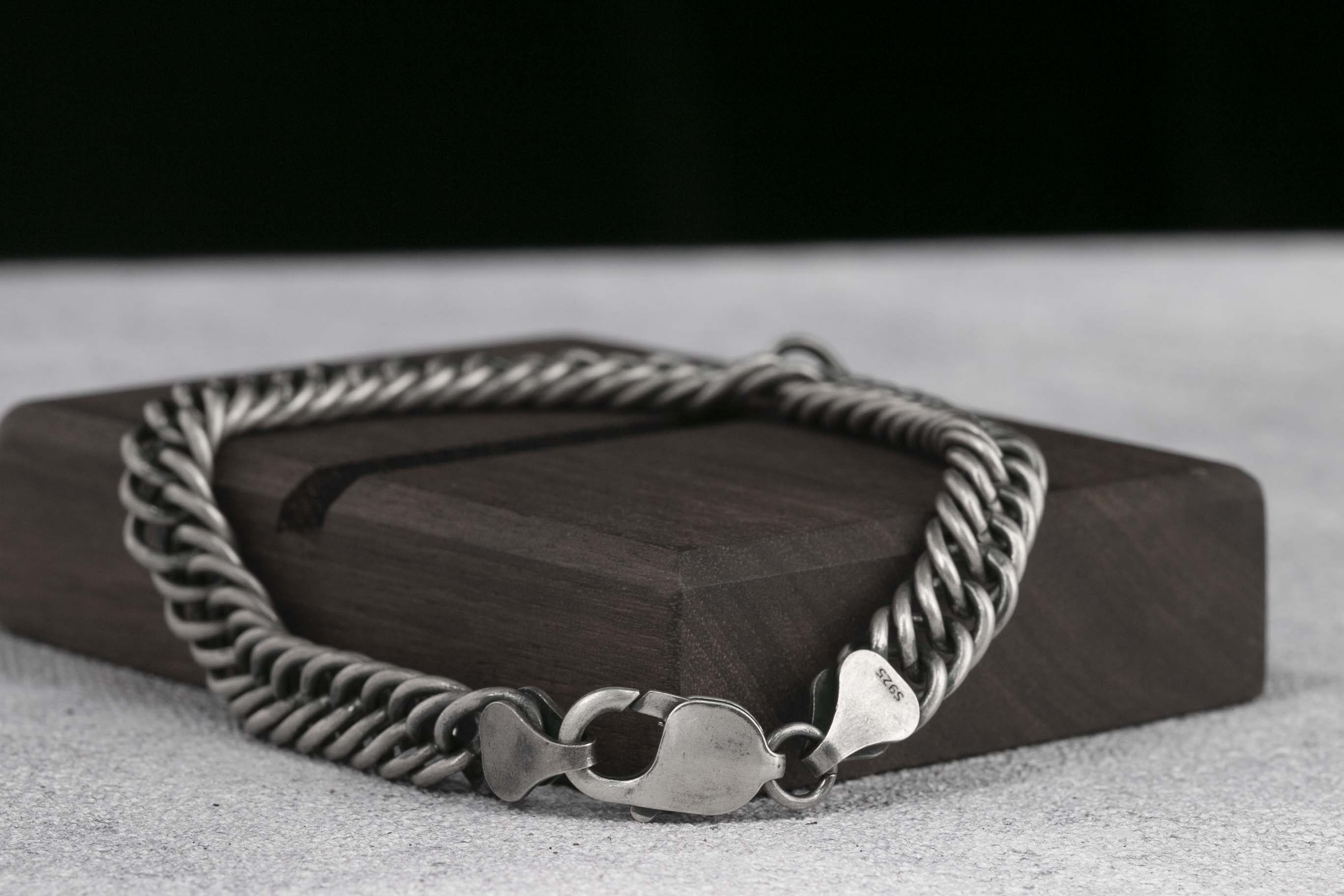925 Sterling Silver Guban Chain Bracelet 9mm Bracelet chain 9mm