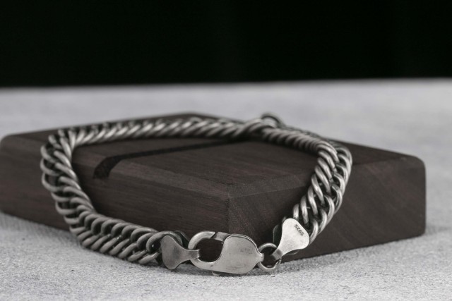 925 Sterling Silver Guban Chain Bracelet 9mm Bracelet chain 9mm