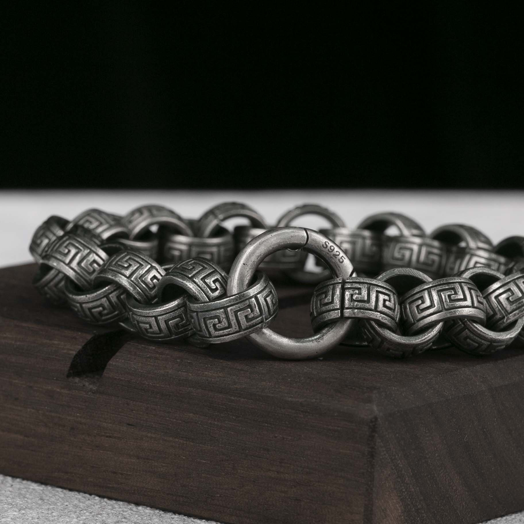 12MM 925 Sterling Silver Rolo Chain Bracelet