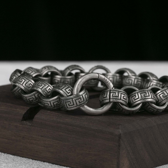12MM 925 Sterling Silver Rolo Chain Bracelet
