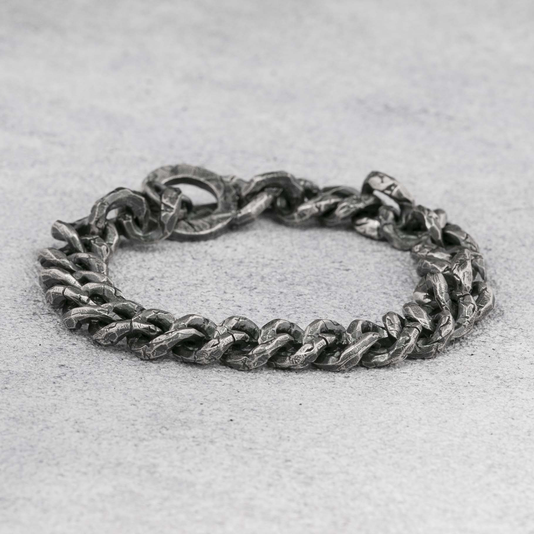 925 Sterling Silver Mens Bracelet Handmade Cuban Chain Bracelet 12mm