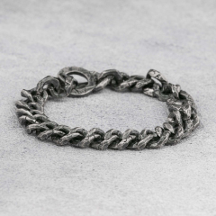 925 Sterling Silver Mens Bracelet Handmade Cuban Chain Bracelet 12mm