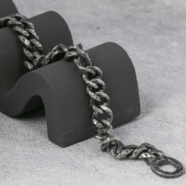 925 Sterling Silver Mens Bracelet Handmade Cuban Chain Bracelet 12mm