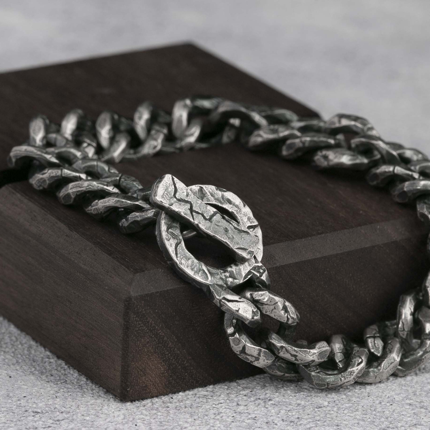 925 Sterling Silver Mens Bracelet Handmade Cuban Chain Bracelet 12mm
