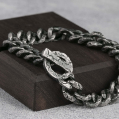 925 Sterling Silver Mens Bracelet Handmade Cuban Chain Bracelet 12mm