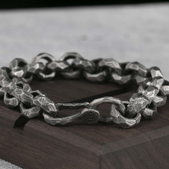 925 Sterling Silver Mens Bracelet Rolo Chain Bracelet 9mm,12mm