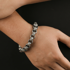 12MM 925 Sterling Silver Rolo Chain Bracelet