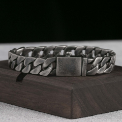 925 Sterling Silver Mens Bracelet Handmade Cuban Chain Bracelet 10mm