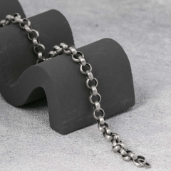 Mens Bracelet Rolo Chain Bracelet 925 Sterling Silver 7mm 10mm