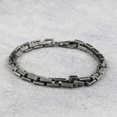 6mm Mens Bracelet Box Chain Bracelet  925 Sterling Silver