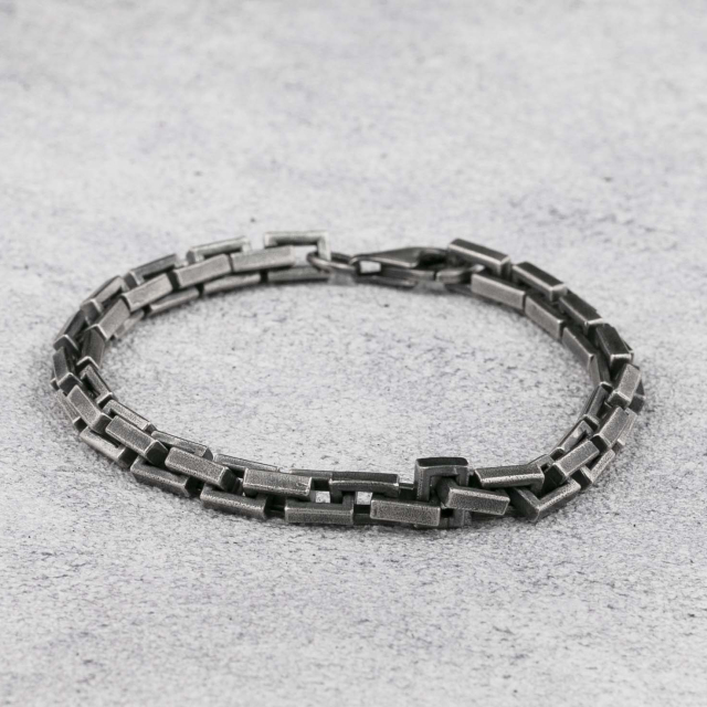 6mm Mens Bracelet Box Chain Bracelet  925 Sterling Silver