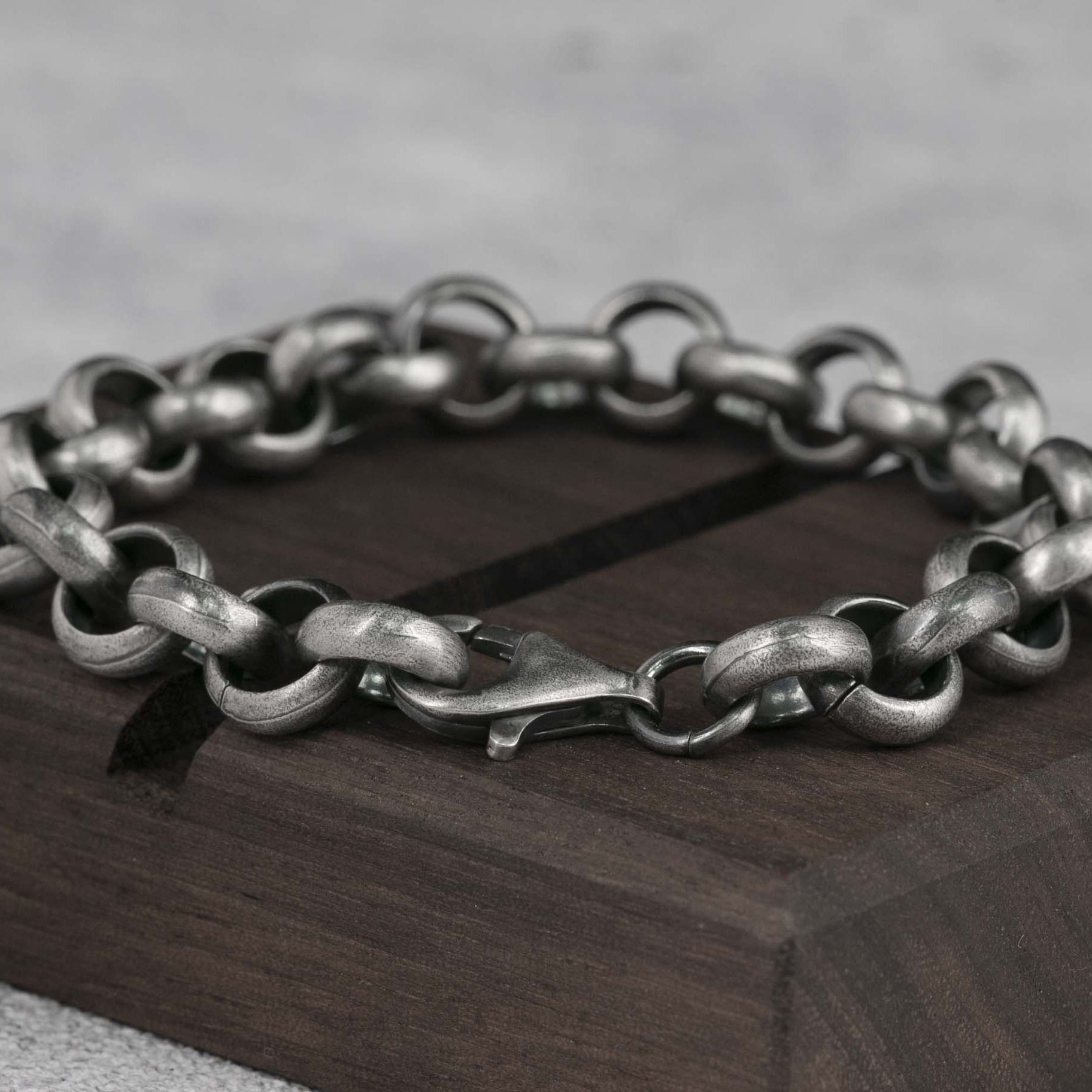 Mens Bracelet Rolo Chain Bracelet 925 Sterling Silver 7mm 10mm