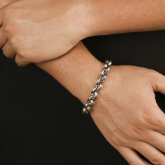 Mens Bracelet Rolo Chain Bracelet 925 Sterling Silver 7mm 10mm