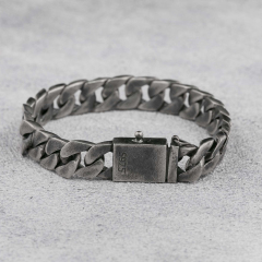 925 Sterling Silver Mens Bracelet Handmade Cuban Chain Bracelet 10mm