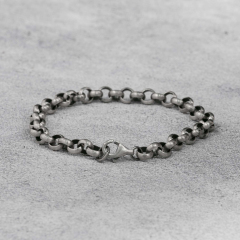 Mens Bracelet Rolo Chain Bracelet 925 Sterling Silver 7mm 10mm