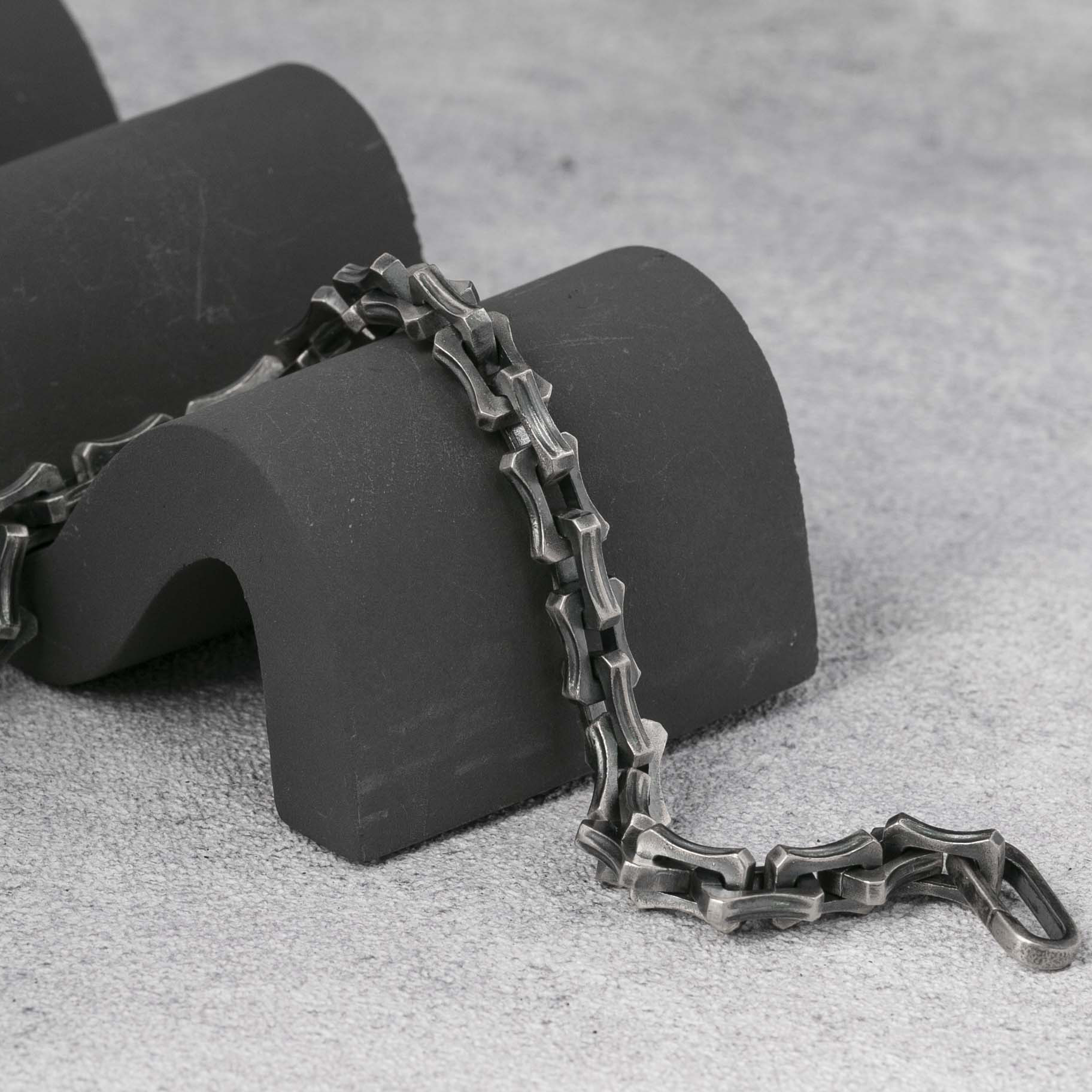 8mm Mens Bracelet Box Chain Bracelet  925 Sterling Silver