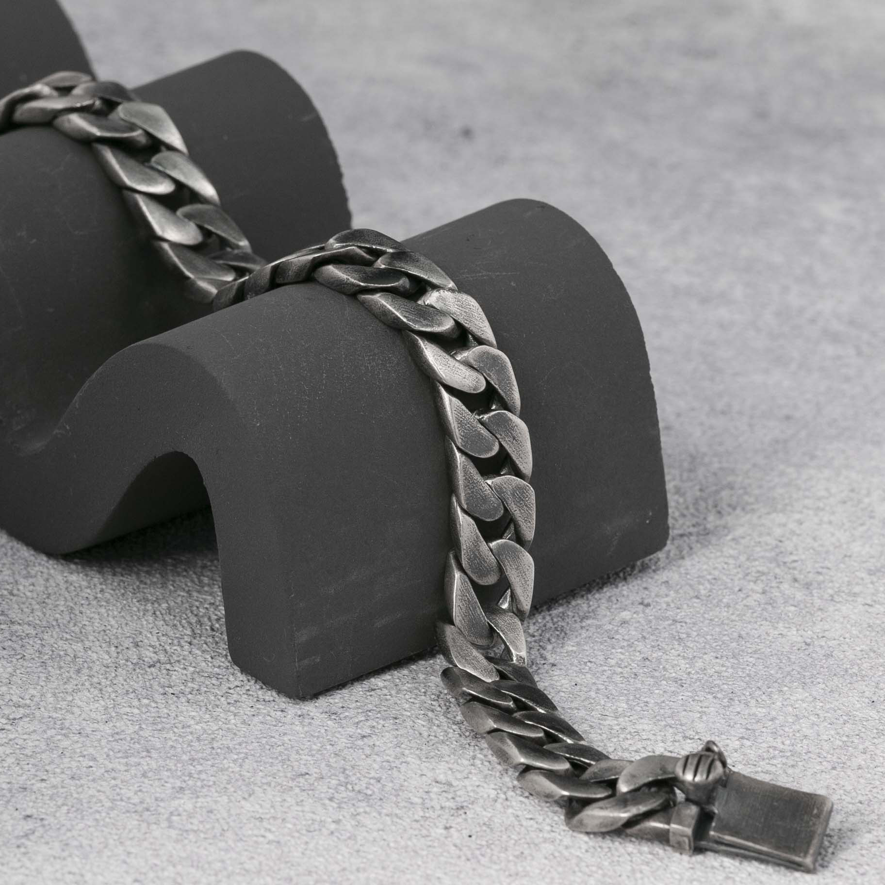 925 Sterling Silver Mens Bracelet Handmade Cuban Chain Bracelet 10mm
