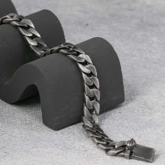 925 Sterling Silver Mens Bracelet Handmade Cuban Chain Bracelet 10mm