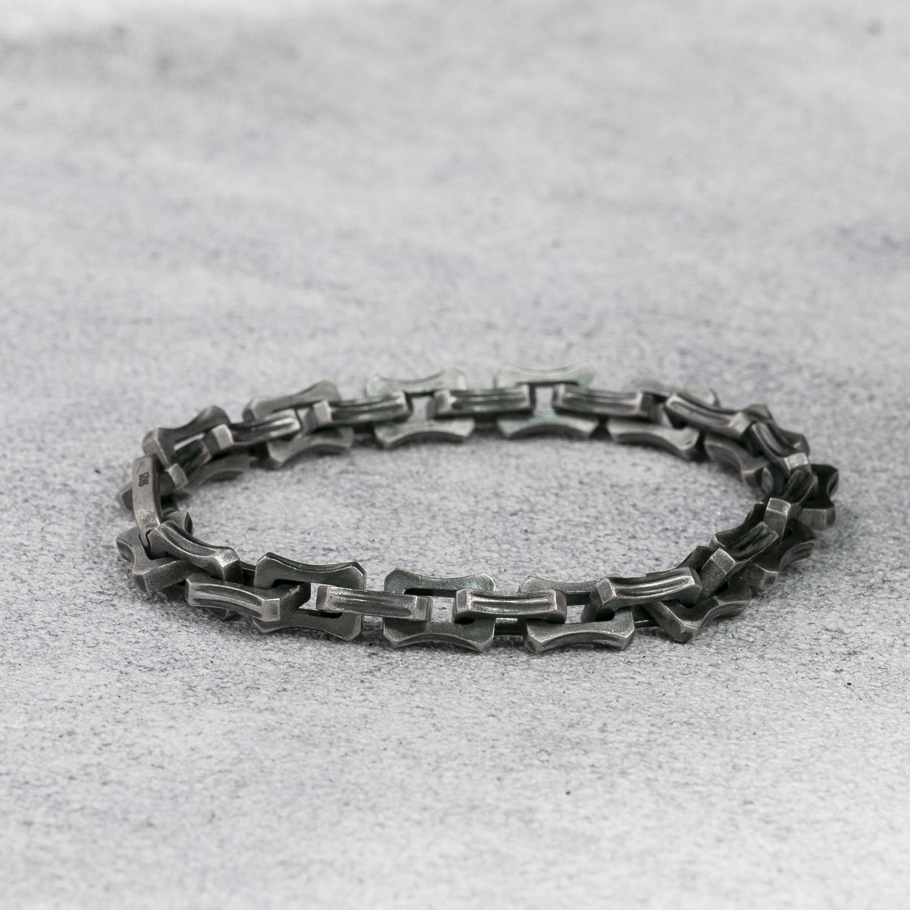 8mm Mens Bracelet Box Chain Bracelet  925 Sterling Silver