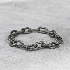 Mens Bracelet Cable Chain Bracelet  925 Sterling Silver 10MM