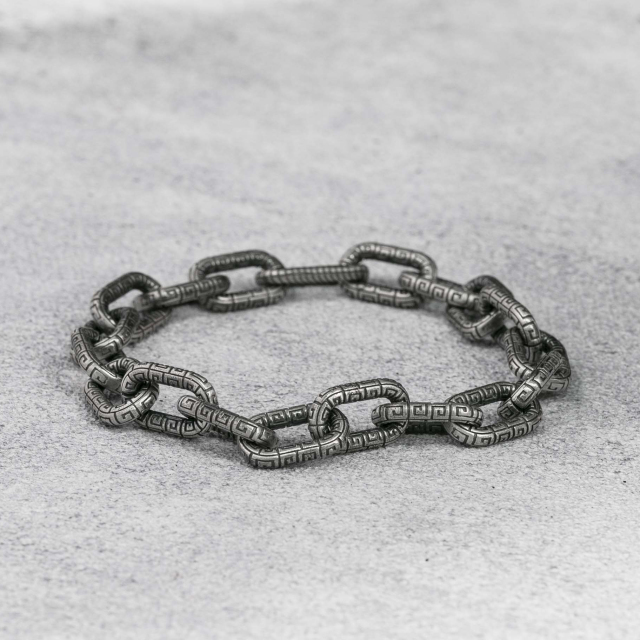 Mens Bracelet Cable Chain Bracelet  925 Sterling Silver 10MM